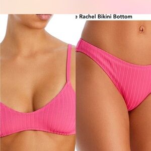 SOLID & STRIPED Pink Ribbed Bikini Set